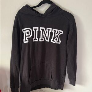 Victoria's Secret Black Hoodie with White PINK Logo